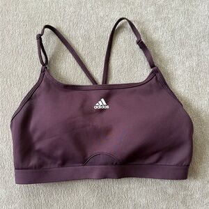adidas Women's Deep Plum Strappy Sports Bra